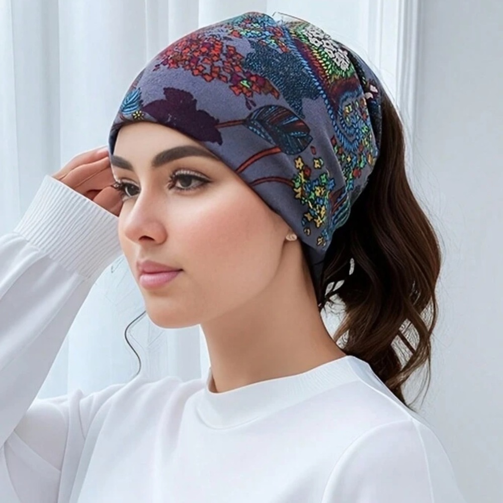 New Transforming Infinity Scarf - Slouch Beanie - Lightweight Head Wrap Hair - Picture 14 of 16